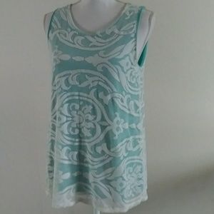 Paper Moon Stitch Fix lace overlay top Small